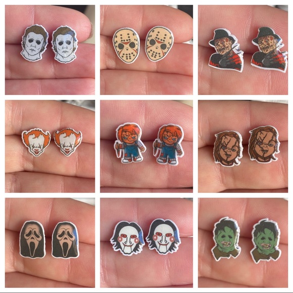 Michael Myers Stud Earrings. Horror movie Earrings. - Picture 2 of 2